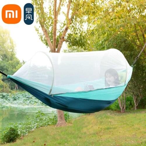 Xiaomi Zaofeng Outdoor Hammock Anti-mosquito Camping Hanging Sleeping Bed Swing 600kg load-bearing Portable Hammock Travel Strip