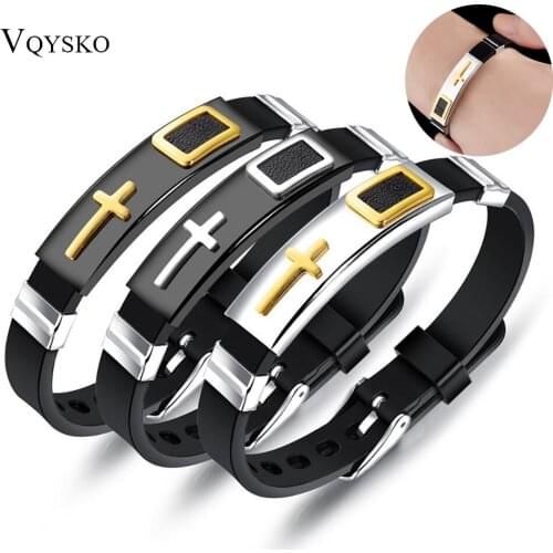 New Fashion Titanium Steel Silicone Belt Buckle Bracelet, Mens Jewelry, Cross Bangles Jewellry Wholesale
