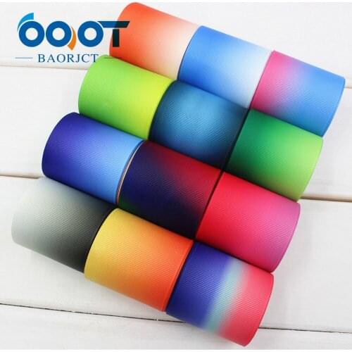 OOOT BAORJCT 174012,50mm Solid color gradient Printed grosgrain ribbon,DIY handmade,Wedding decoration materials,Valentines Day