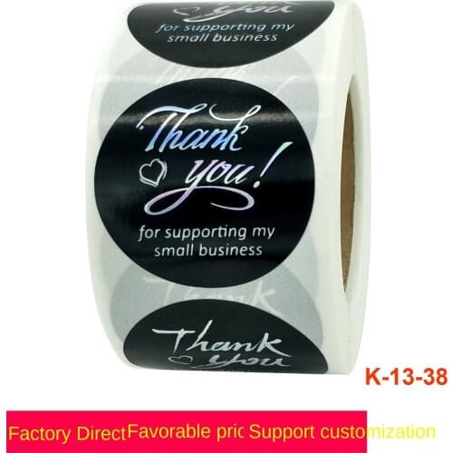 New package thank you sticker silver thank you label color change sticker label