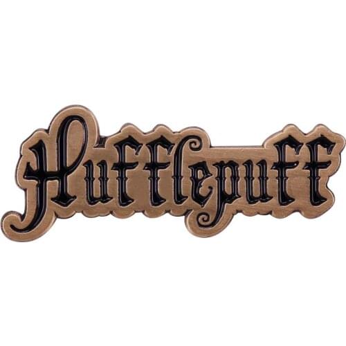 Hufflepuff Script Enamel Pin Wizarding World Movie Badge HW House Pride Accessory