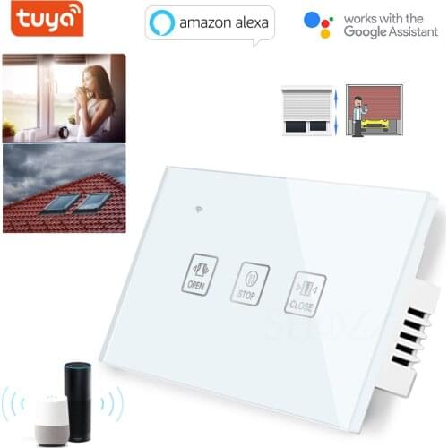 Tuya Blind Shutter Smart Life US WiFi Curtain Touch Switch Electric motor Roller Shutter Works with Alexa Google Home