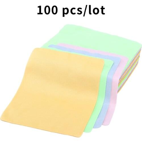 100pcs/Lot Glasses Lens Clothes Eyeglasses Cleaning Cloth Microfiber Phone Screen Sunglasses Camera Lenses Duster Wipes 15*18cm