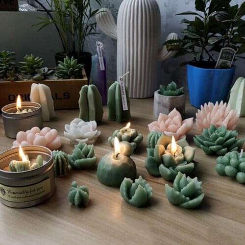 3D Cactus Tree Succulents Silicone Mold For Jelly Chocolate Ice Making Cake Baking Gypsum Wax Concrete Mould DIY Resin Art Tools
