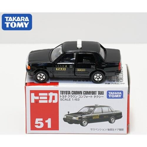 Takara Tomy Tomica Black 1:63 Toyota Crown Comfort Taxi Alloy Diecast Diorama Car Model Miniature Carros NO51 Toys