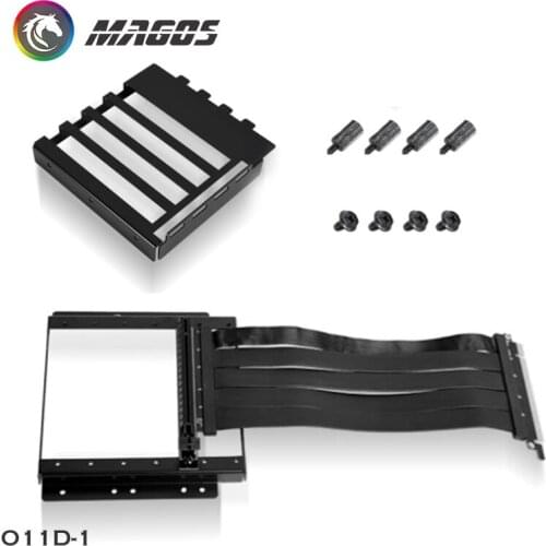 LIAN LI GPU Bracket Card Extension Bracket, 4PCI-E3.O Extension Cable Non-Destructive Vertical 90 Degree Installation 011D-1X