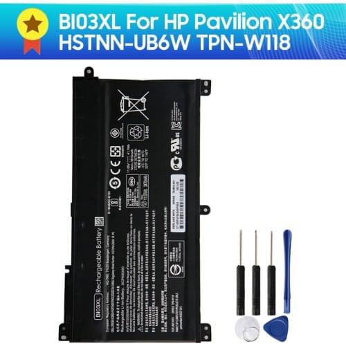 Replacement Battery BI03XL For HP Pavilion X360 HSTNN-UB6W TPN-W118 13-U142TU Original Genuine Battery 3470mAh