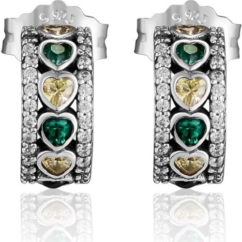 CKK Love All Around Stud Earring Genuine 925 Sterling Silver Crystal Wedding Earrings for Women Fashion Jewelry Making brincos