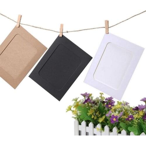10 PCS 5 inch Photo Frame Kraft Paper Tricolor DIY Murals Hanging Book Wood Rope Home Decoration Records A Better Life