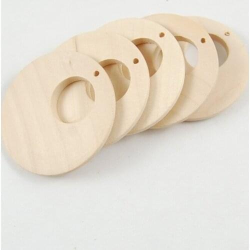 10pcs Round Natural Wood Beads Baby Kids Toys Clip Spacer Beading for DIY Necklace Bracelet Earring Jewelry Hand Making 30-50MM