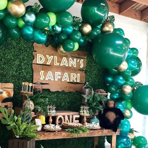 106Pcs Green Balloon Garland Arch Kit Latex Air Balloons Pack for Birthday Party Decor Supplies Party Baby Shower Decorations