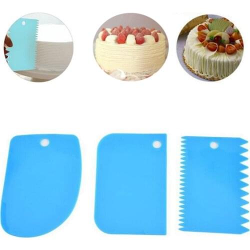 3Pc Baking Pastry Tools Plastic cookie cutter Dough Knife Cream Scraper Plain Smooth Jagged Cutters Cake Tool кондитерские товар