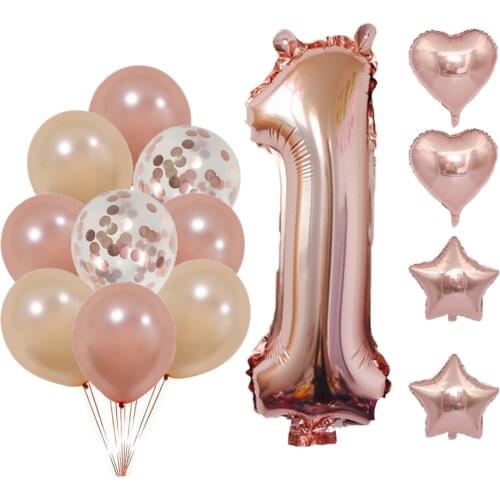 40inch Number 1 Foil Balloons Baby Shower 1st Birthday Party Decor Supplies Baby Boy Girl Balls Latex Helium Globos