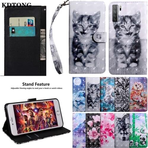 Flip Leather Phone Case for Huawei P40 Pro Lite 5G P Smart 2021 Capa PU Full Cover Painted Wallet Card Slot Magnetic Stand Etui