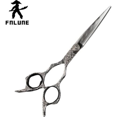 FnLune 6.0 100% Damascus Knife Professional Hair Salon Scissors Cut Barber Accessories Haircut Shear Hairdressing Tools Scissors