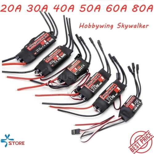 Hobbywing SkyWalker 15A 20A 30A 40A 50A 60A 80A ESC Brushless Speed Controller With BEC For FPV RC Quadcopter Skywalker Airplane