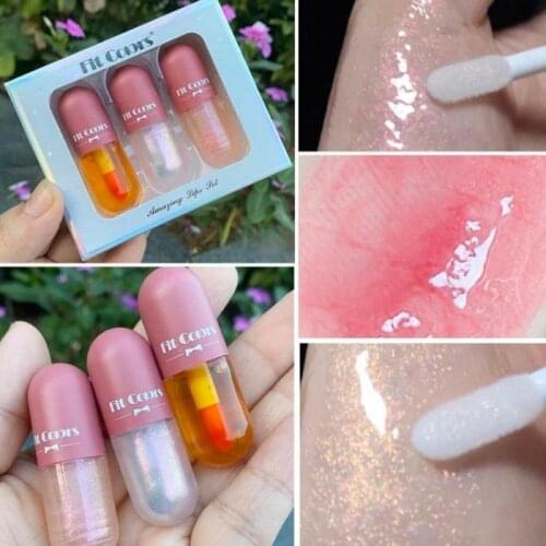 Capsule Crystal Jelly Lip Gloss Sexy Lip Plumper Oil Shiny Clear Lip Oil Moisturizing Women Lip Gloss Balm Makeup Lip Tint TSLM1