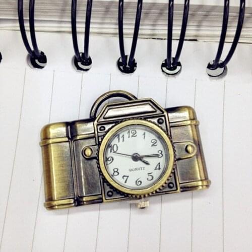 Antique Style Roman Numerals Pocket Watch Unisex Antique Bronze Camera Design Pendant Pocket Watch Vintage Pendant Necklace Gift