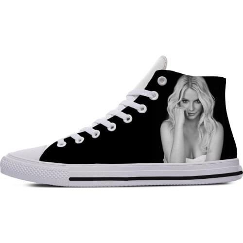 Fashion Woman Man Britney Jean Spears Breathable Lightweight Sneakers Casual Board Shoes High Quality High Help Hot Canvas Shoes