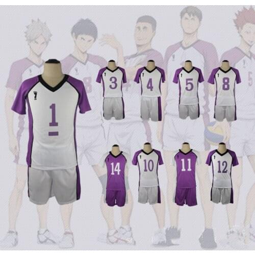 HOT! Haikyu Haikyuu Shiratorizawa Academy Satori Tendo Wakatoshi Uniform Cosplay Costume Halloween Carnival Women Men Full Set