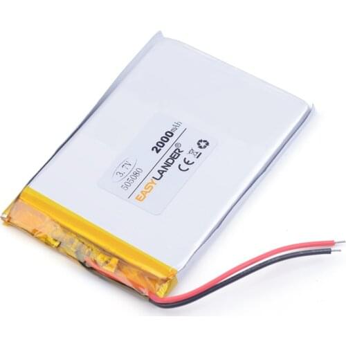 Li ion Polymer battery 2000mah 3.7 V 505080 smart home MP3 speakers Li-ion battery for dvr,GPS,mp3,mp4,cell phone,speaker