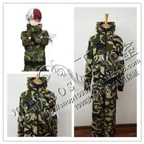 My Hero Baku No Hero Academia Deku Midoriya Izuku Bakugou Katsuki Todoroki Shouto Camouflage Hoodie Costume Cosplay Custom Made