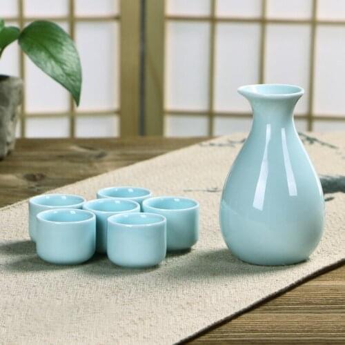 Ceramic Sake Pot Cups Set Flagon Liquor Cup Spirits Cups Set Japanese Sake Wine Set Alcohol Drinking Bar Drinkware Cup Set Gift