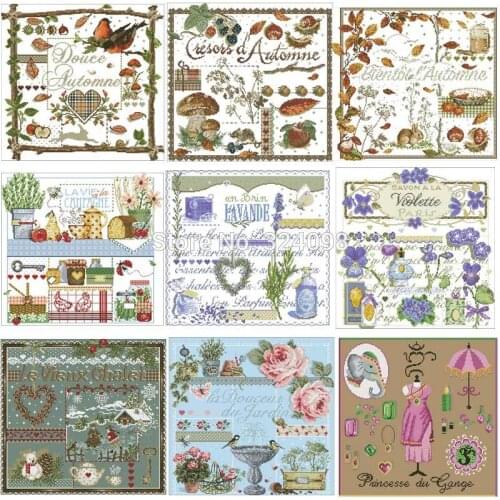 25 photos Lafite Series 2 patterns Counted Cross Stitch 11CT 14CT DIY Chinese Cross Stitch Kits Embroidery Needlework Sets