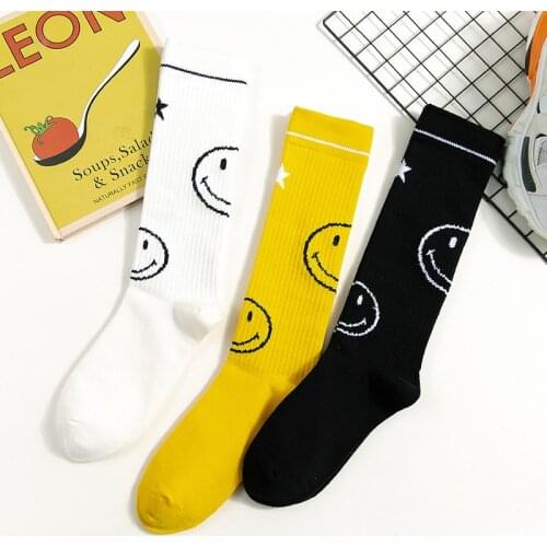 New Style Long Tube Socks Fashion Smiling Face Trend Leisure High Quality Long Tube Cotton Socks Autumn and Winter