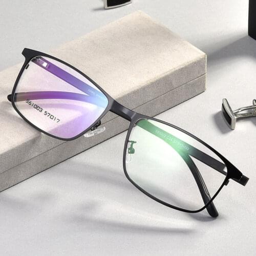 Optical Glasses Frame Men Ultralight Alloy Square Myopia Prescription Eyeglasses Male Metal Full Eyewear