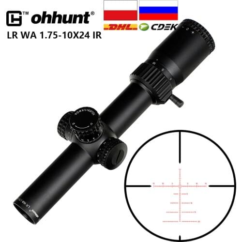 SHIP FROM Poland and Russia ohhunt LR WA 1.75-10X24 IR Glass Etched Reticle Turrets Lock Reset Tactical Compact Rifle Scope