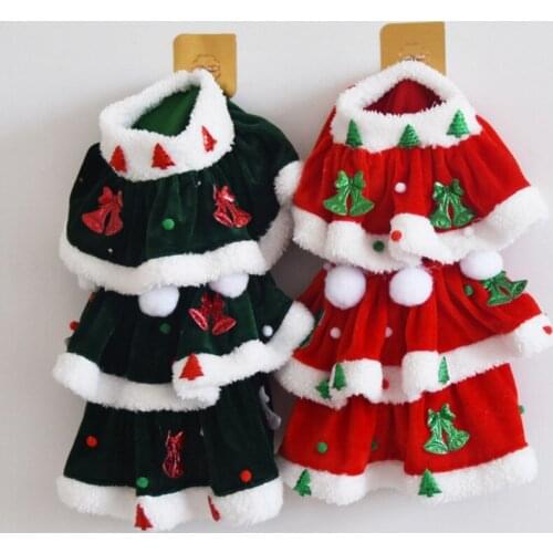 Pet dog dress solid color Christmas coat sweatshirt vest pet cat warm pet cat dog clothes Christmas skirt dog Dropshipping