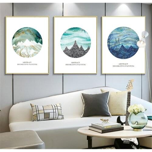 Nordic Style Classroom Poster Mountain Forest Landscape Canvas Painting Wall Art Print Wall Pictures for Living Room Home Decor