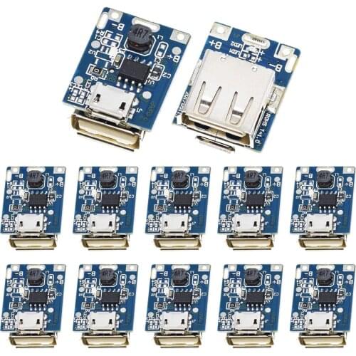 12PCS5V Boost Step Up Power Module Lithium LiPo Battery Charging Protection Board LED Display USB for DIY Charger 134N3P Program
