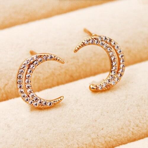 RLOPAY earrings for women‘s’ Jewelry moon earrings colorfull Zircon flower Earring Luxury Stud Earring wedding accessories