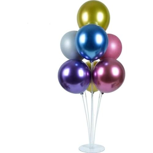 Wedding 7 Tubes Balloons Stand Column Holder Clear Plastic Balloon Stand Birthday Party Decorations Kids Wedding Balloons Garlan