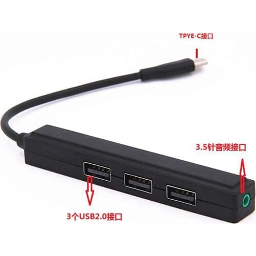 USB 3,1 type C to USB 2,0 hub + 3,5mm audio conversion cable output for MacBook Pro 13 15 chromebook S8 note 8 G6 V20 V30