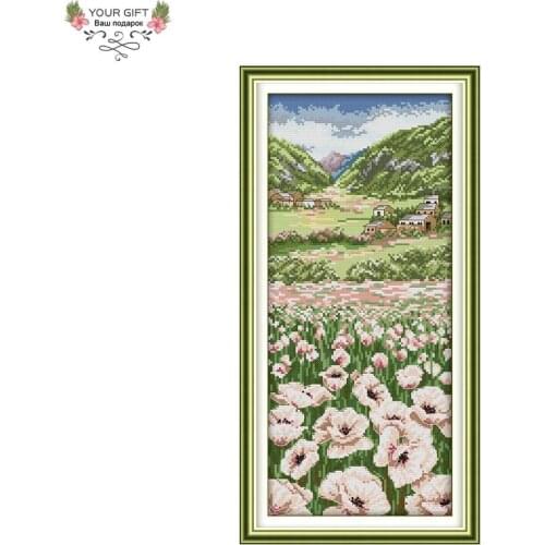 Your Gift F346(2) 14CT 11CT Counted and Stamped Home Decoration Poppy Fields Needlework Needlepoint Embroidery Cross Stitch kits