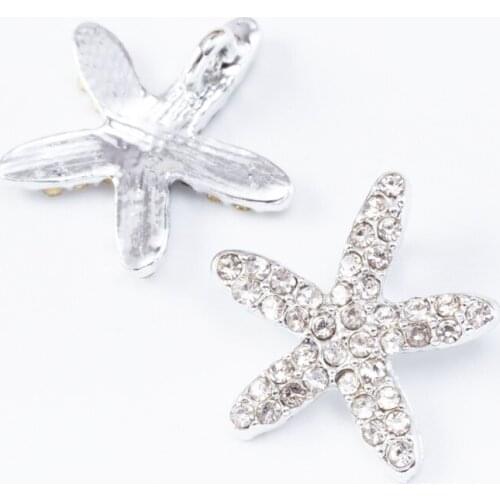 YEPENGFEI 10 PCS starfish crystal Charms Alloy jewelry Pendants for Jewelry Making DIY Handmade Craft Accessories js2121