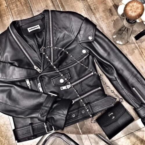 Ladies real lamb genuine leather jacket women