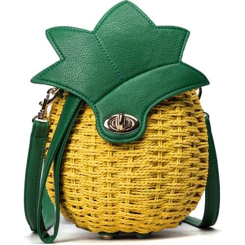Women Pineapple Handbags Straw Weave Designer Female Shoulder Bags Ladies Fashion Clutches Tote Women Messenger Bag SS0319