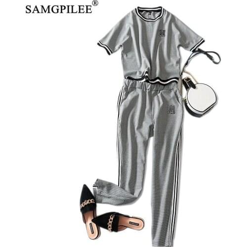 Two Piece Set Top And Pants Office Lady Pullover O-neck Elastic Waist Outfits For Women Pants Womens 2 Piece Outfit Set 3XL