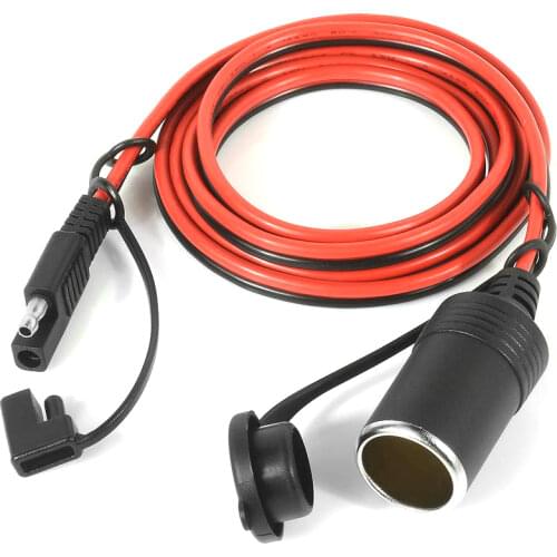 1.5M 14AWG SAE to Female Cigarette Lighter Socket Cable 14 Gauge SAE 2Pin Quick Disconnect Connector Wire Harness Extension Cord