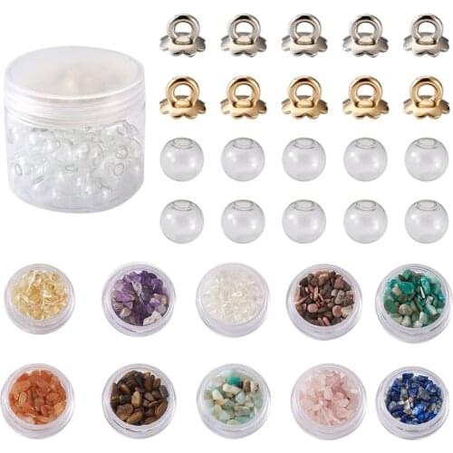 1 Box Mechanized Blown Glass Globe Beads Plastic Bails Gemstone Beads Metal Findings DIY Earring Necklace Pendant Making