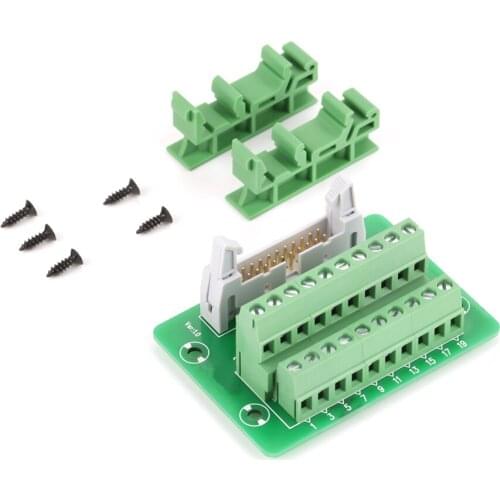 1 Pcs 20Pin Male Header Breakout Board Terminal Block Connector PLC Interface with Bracket IDC20P