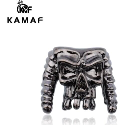 10pcs retro ghost head beaded bracelet septa double hole DIY bracelet necklace 11*10*2mm