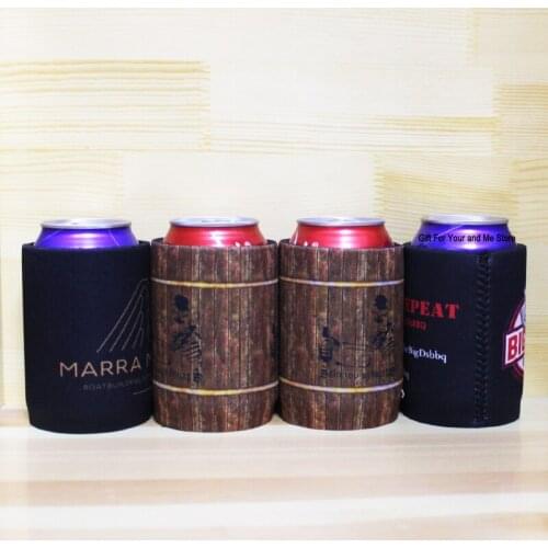 200pcs/lot Print LOGO Beer Can Cooler Holder Beer Can Cover Custom Stubby Holders Neoprene Bottle Holder Can Cooler Wedding Gift