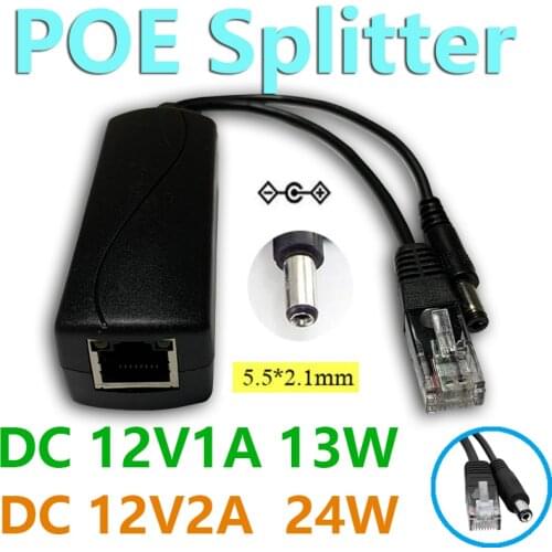 48V to 12V 1A 2A POE Splitter POE Connectors Adapter Cable Splitter Injector Power Supply for Huawei for Hikvision