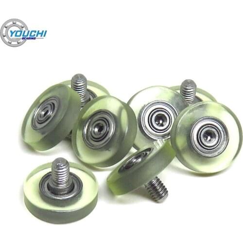 5pcs OD 12mm PU Coated Roller With M3 Screw 12x3xM3 PU68312-3C1L4M3 Rubber Covered Door & Window & Home Appliances Wheel