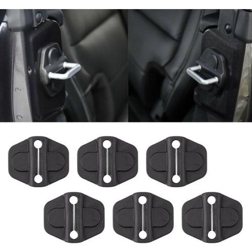 6Pcs Car lock cover is suitable for Jeep Wrangler JL2018-2020 car door lock decoration cover black cover Auto Accessories